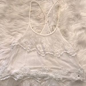 White lace A&F tank top